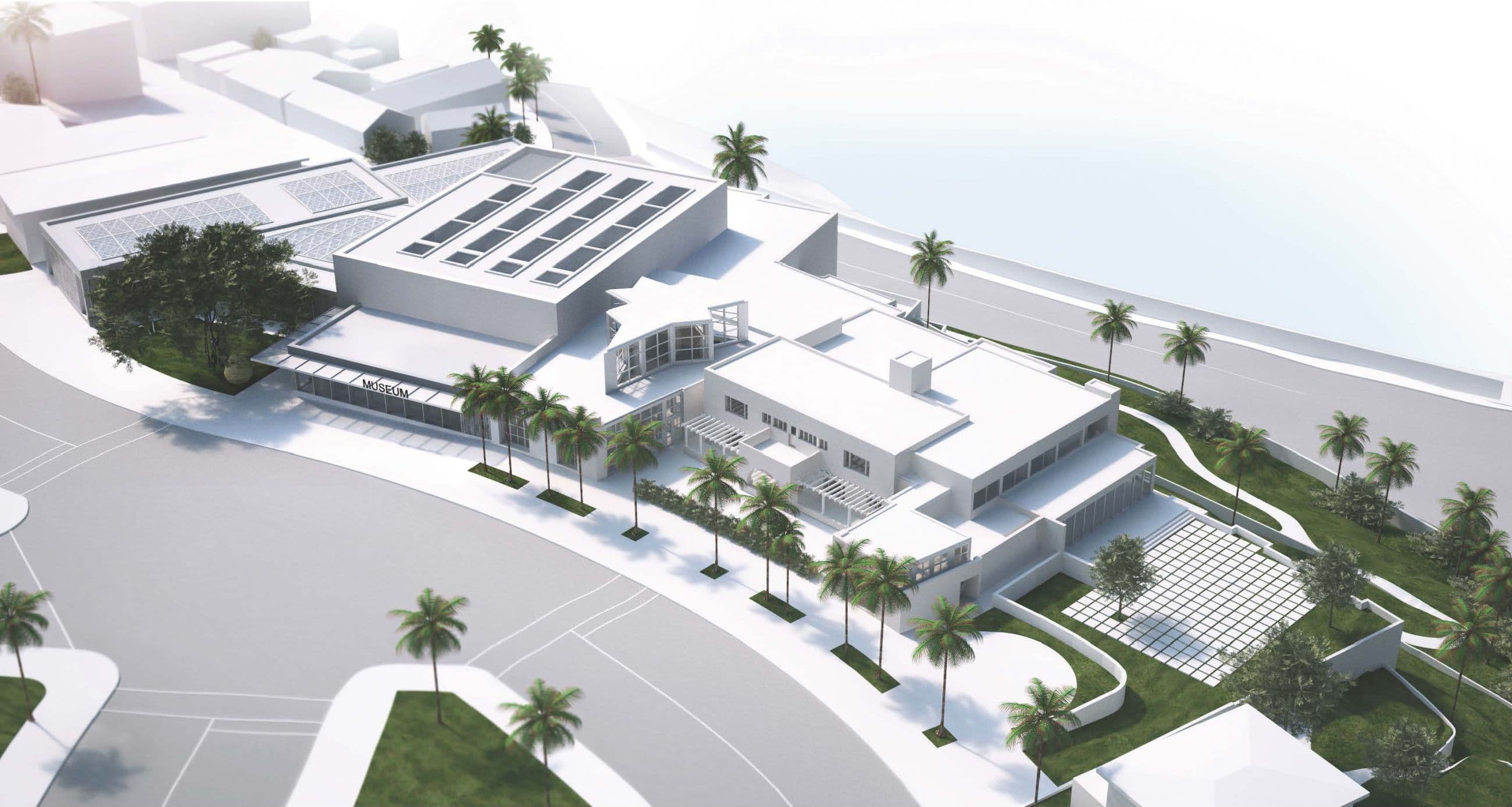 Museum of Contemporary Art - San Diego - Aerial rendering of museum building and extension - Selldorf Architects