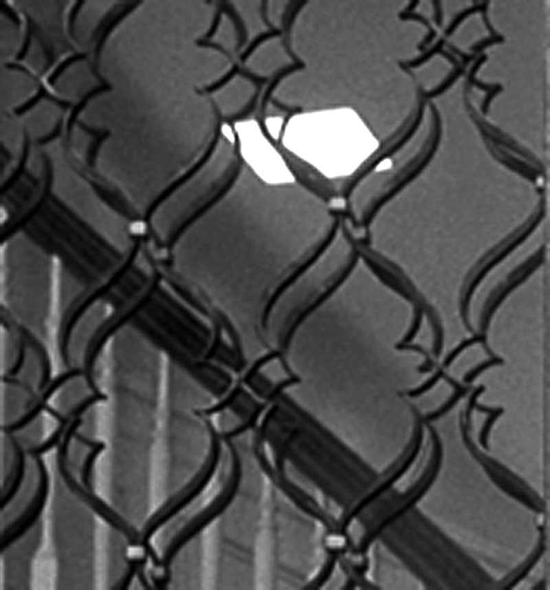Michael Werner Gallery 77th Street - New York - Interior close up of ornamented steel filagree - Selldorf Architects