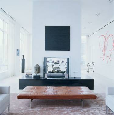 Loft at Urban Glass House - New York - Interior photo of living room - Selldorf Architects
