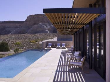 The Mesa at Amangiri - Utah - Exterior photo of villa and pool - Selldorf Architects