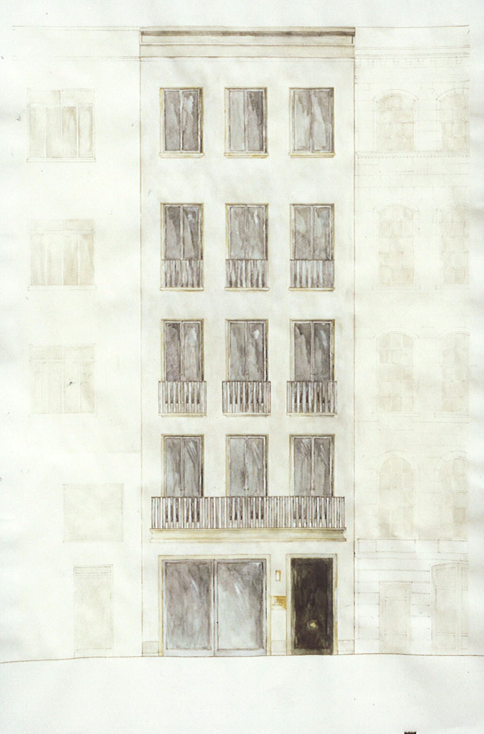 Hauser & Wirth 69th Street - New York - Hand Sketch Front Elevation - Selldorf Architects