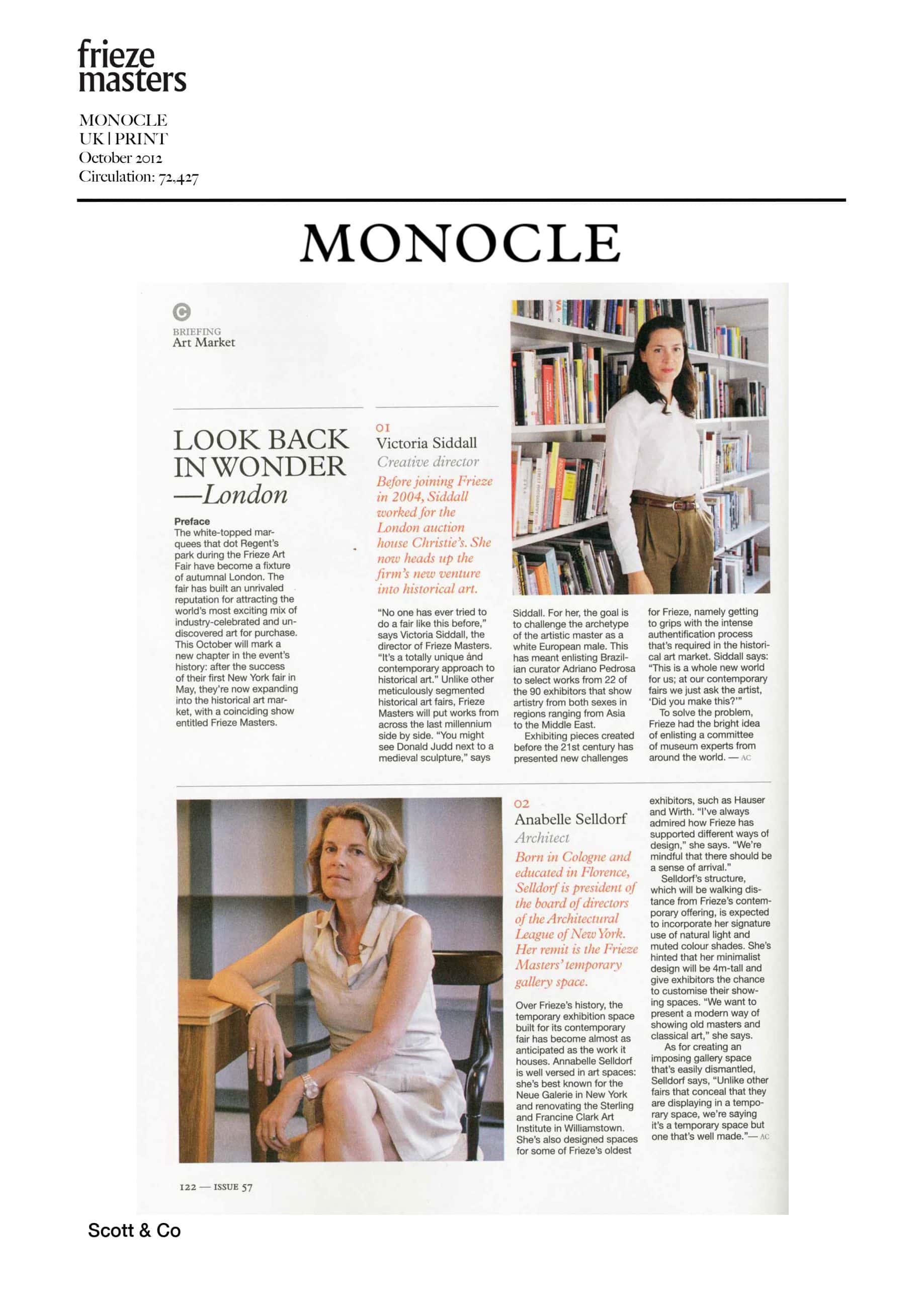 Monocle article on Frieze Masters