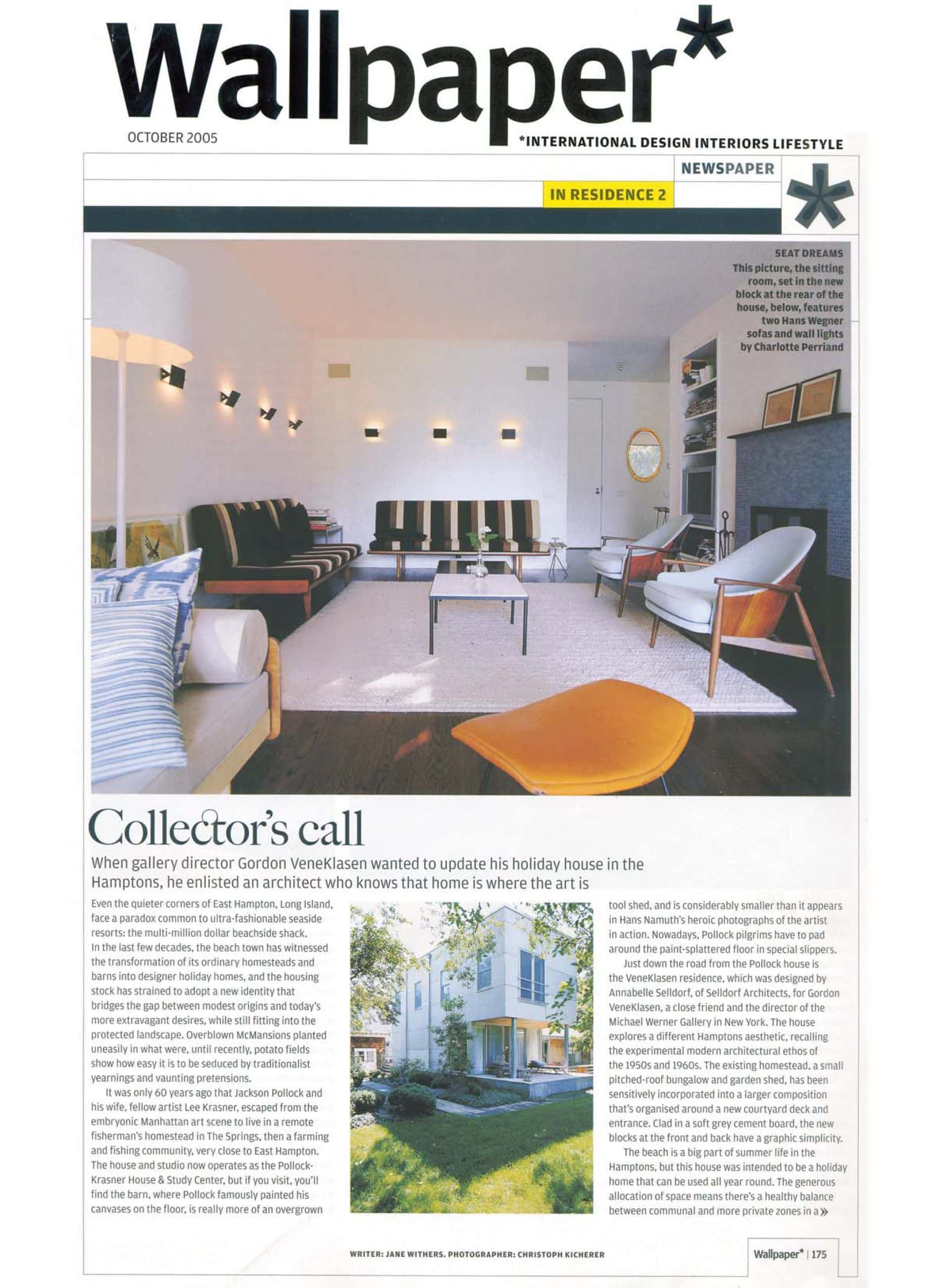 Wallpaper magazine article on the Wainscott House in Long Island