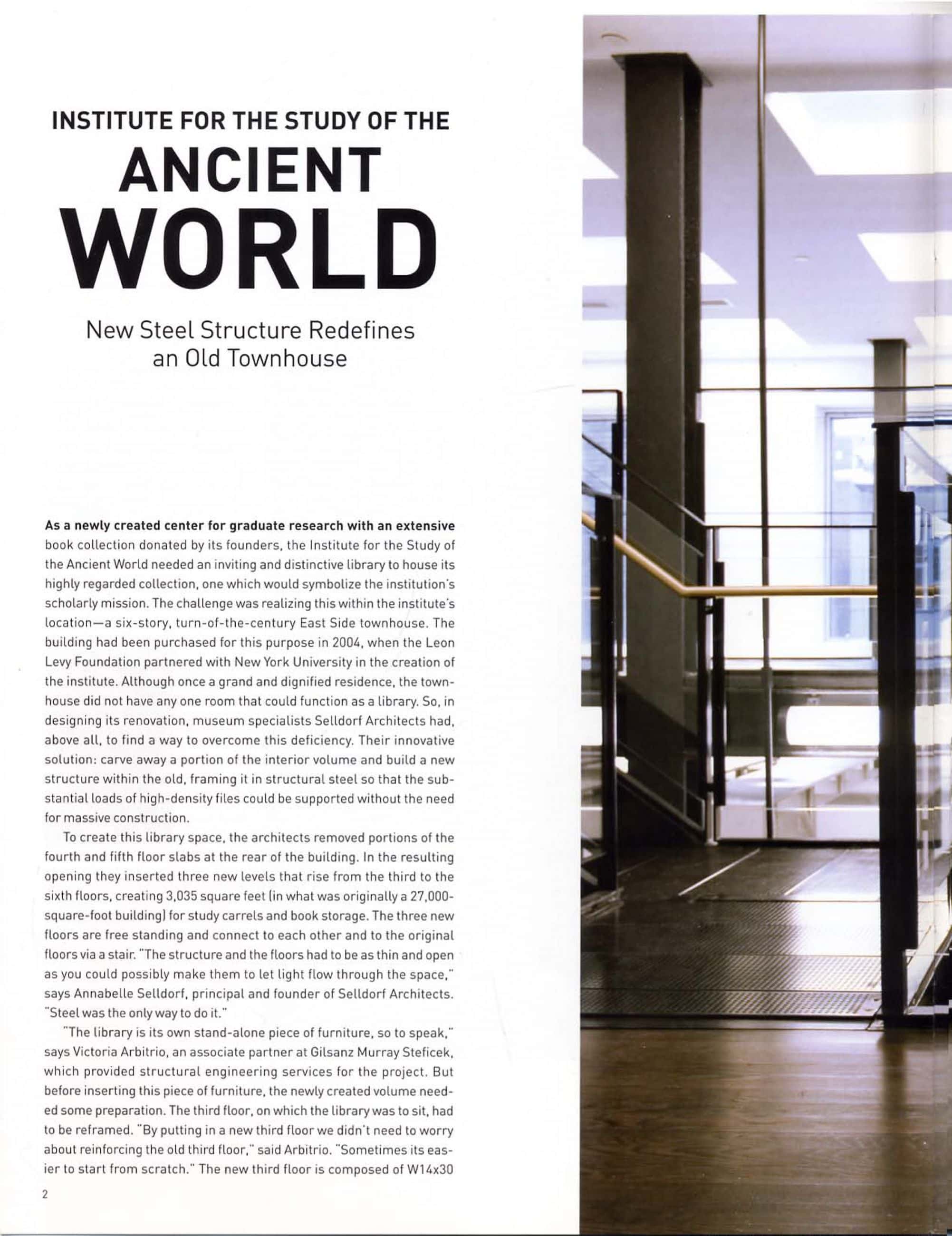 Metals in Construction magazine article on the NYU Institute for the Study of the Ancient World