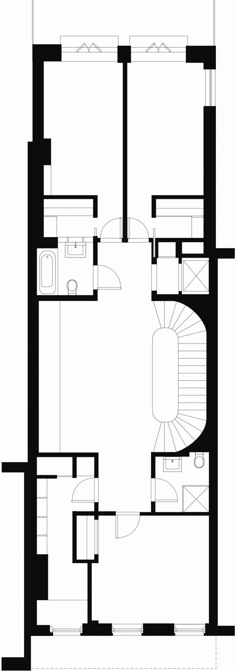 East Village Townhouse - New York - Second Floor Plan - Selldorf Architects