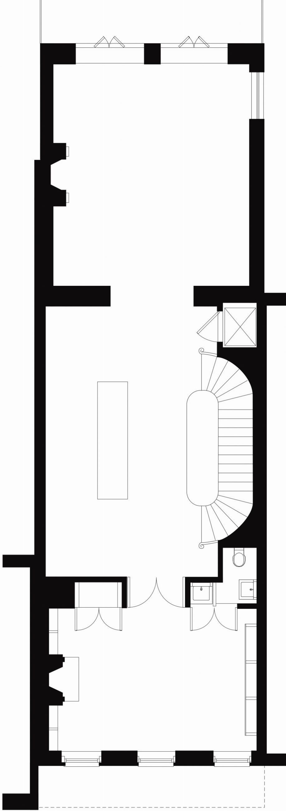 East Village Townhouse - New York - Ground Floor Plan - Selldorf Architects