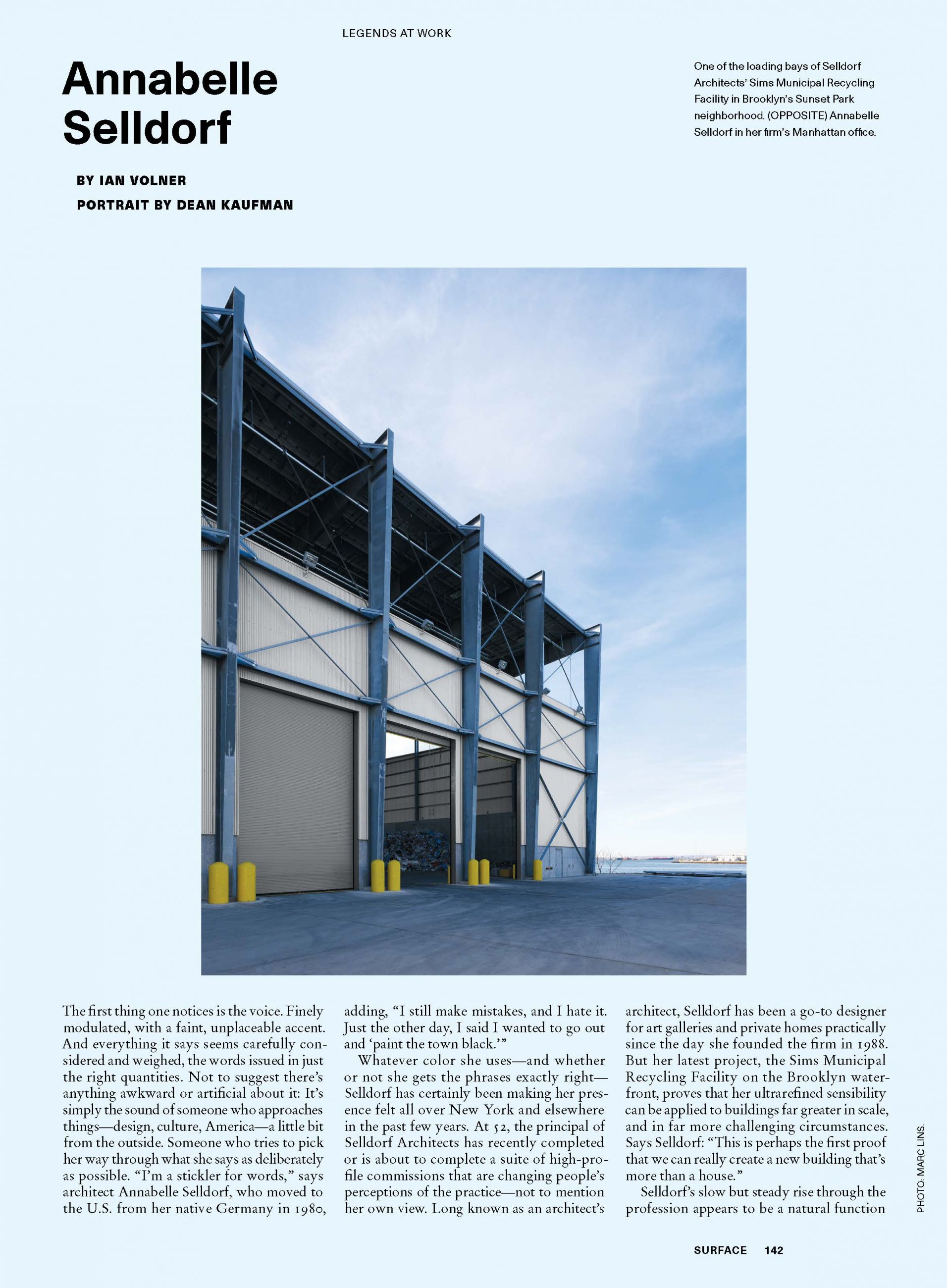 Annabelle Selldorf Surface magazine profile, press image