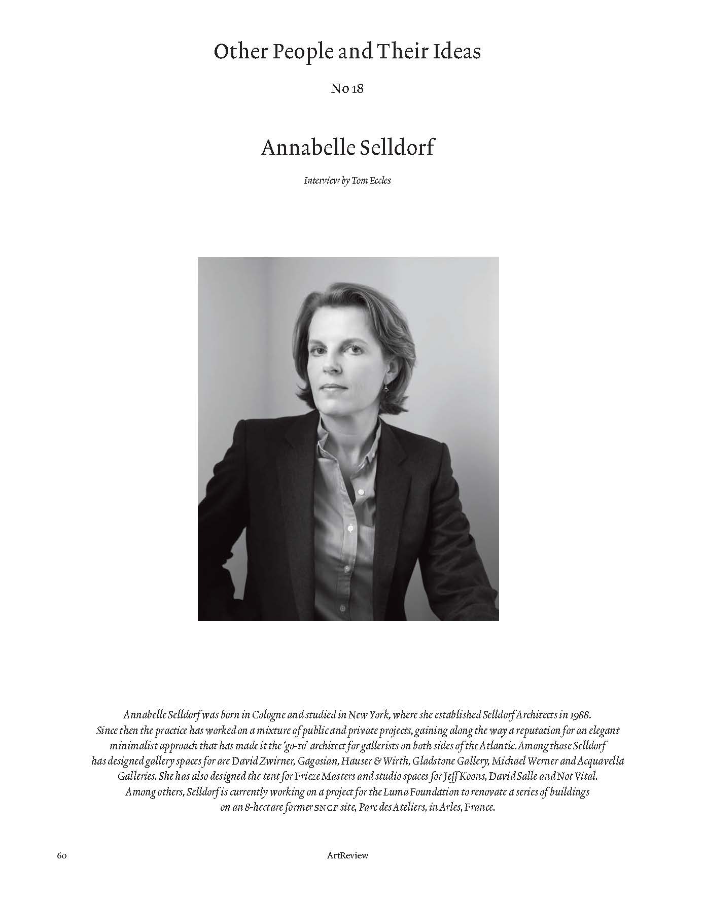 Annabelle Selldorf Interview Press Image