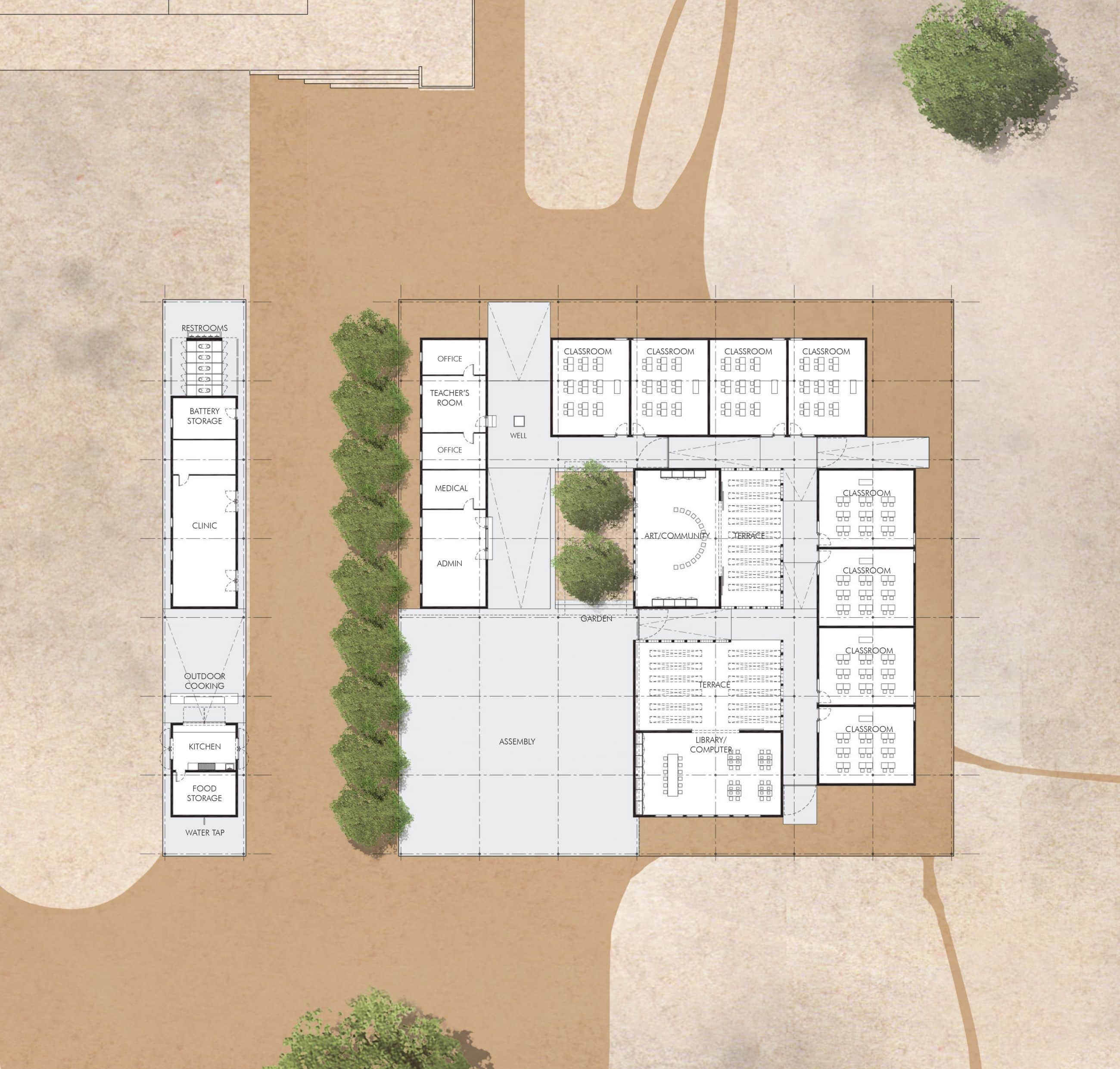Mwabwindo School - Site plan - Selldorf Architects