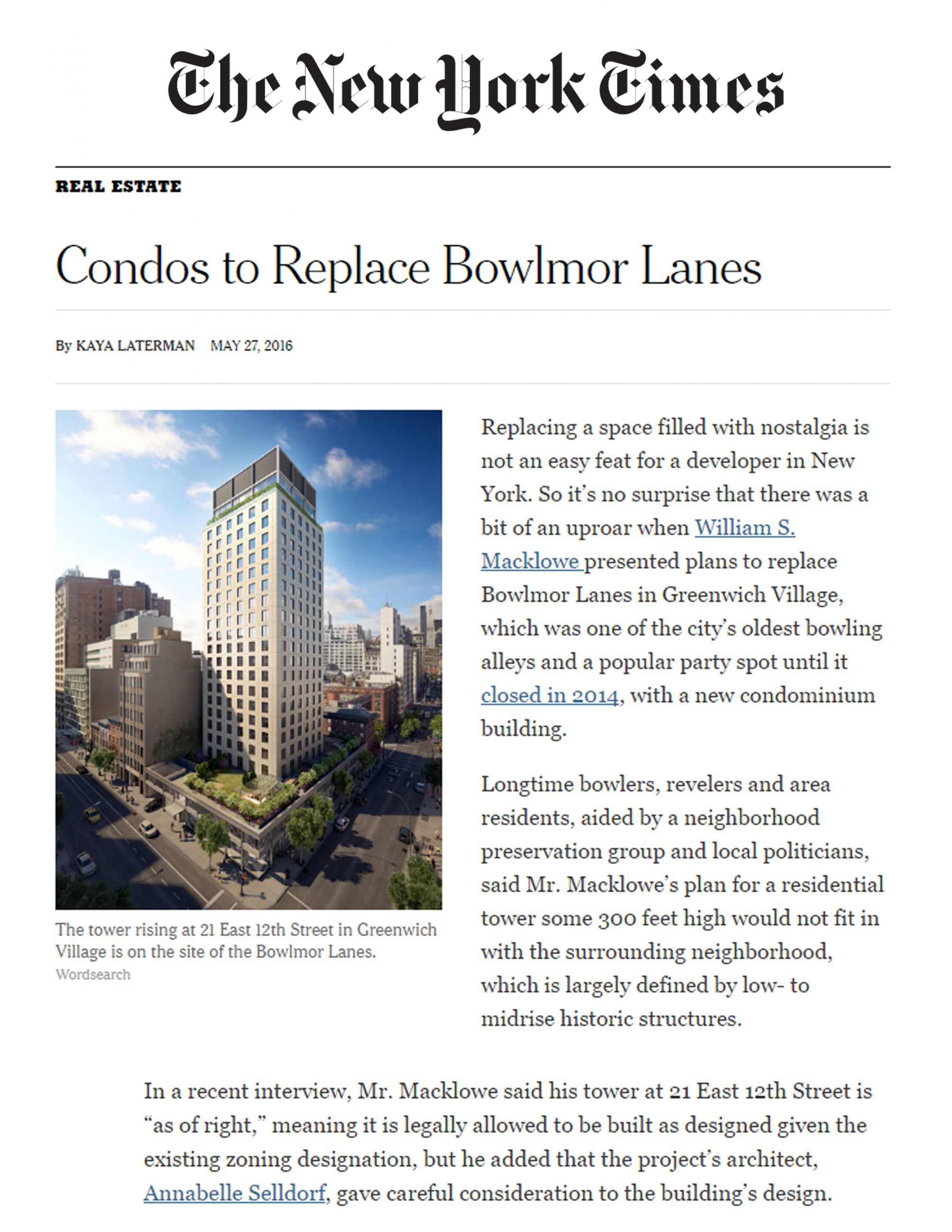 21 East 12th Street, Selldorf Architects, New York TImes