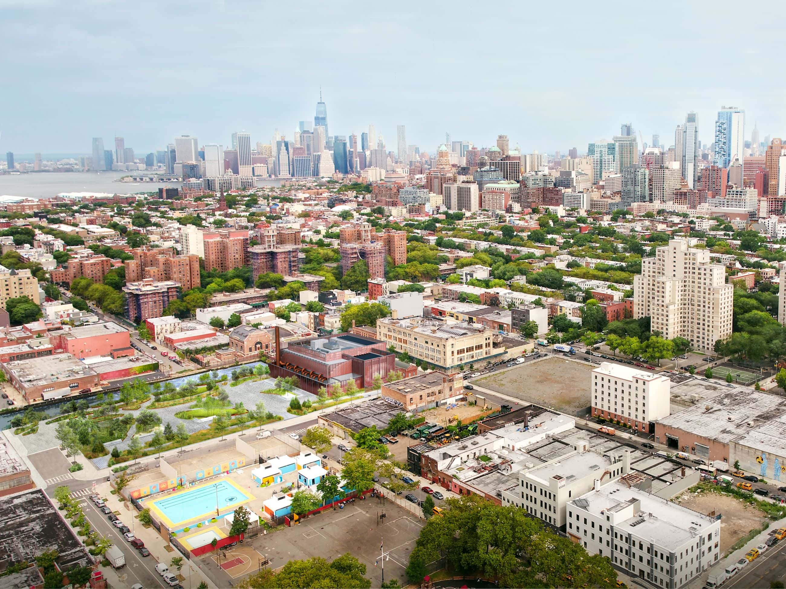 Gowanus CSO Facility Red Hook - New York - Aerial Render - Selldorf Architects