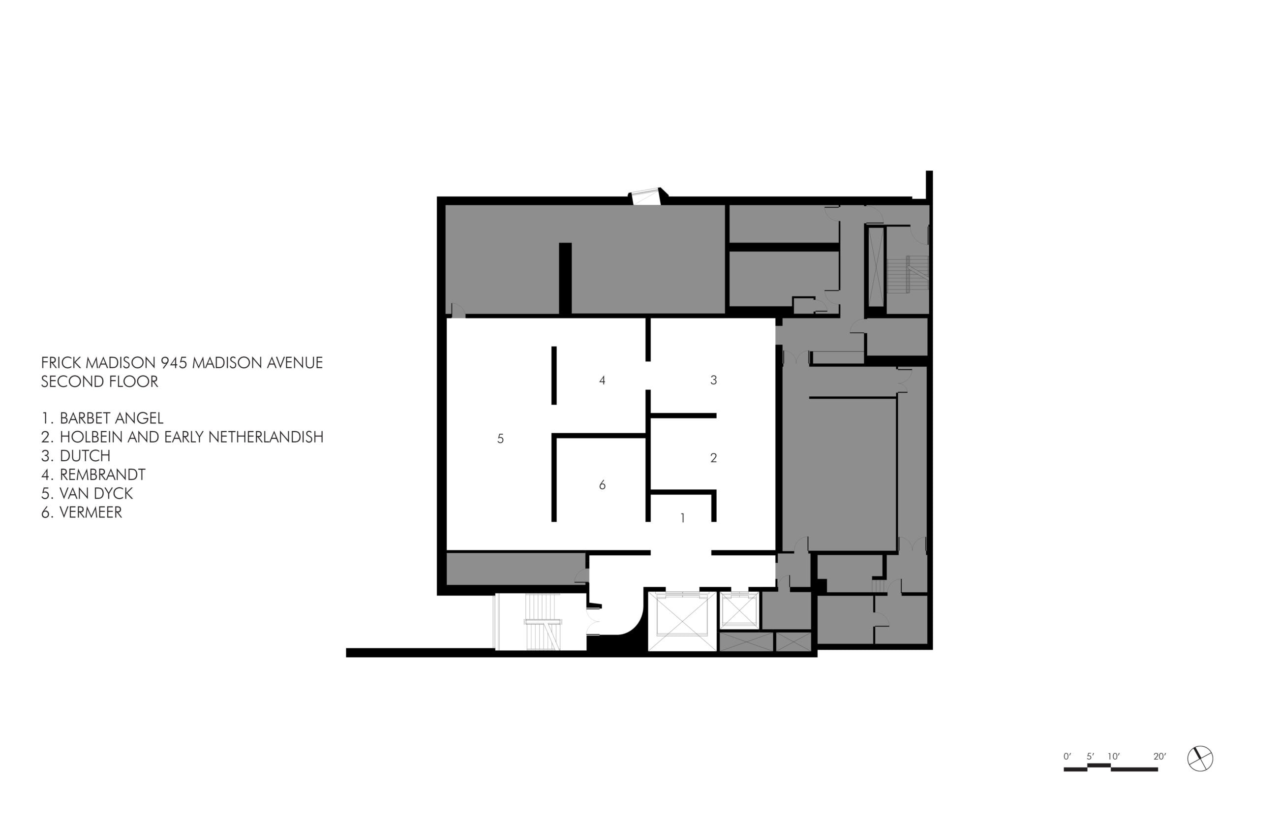 Frick Madison - Second Floor Plan - Selldorf Architects