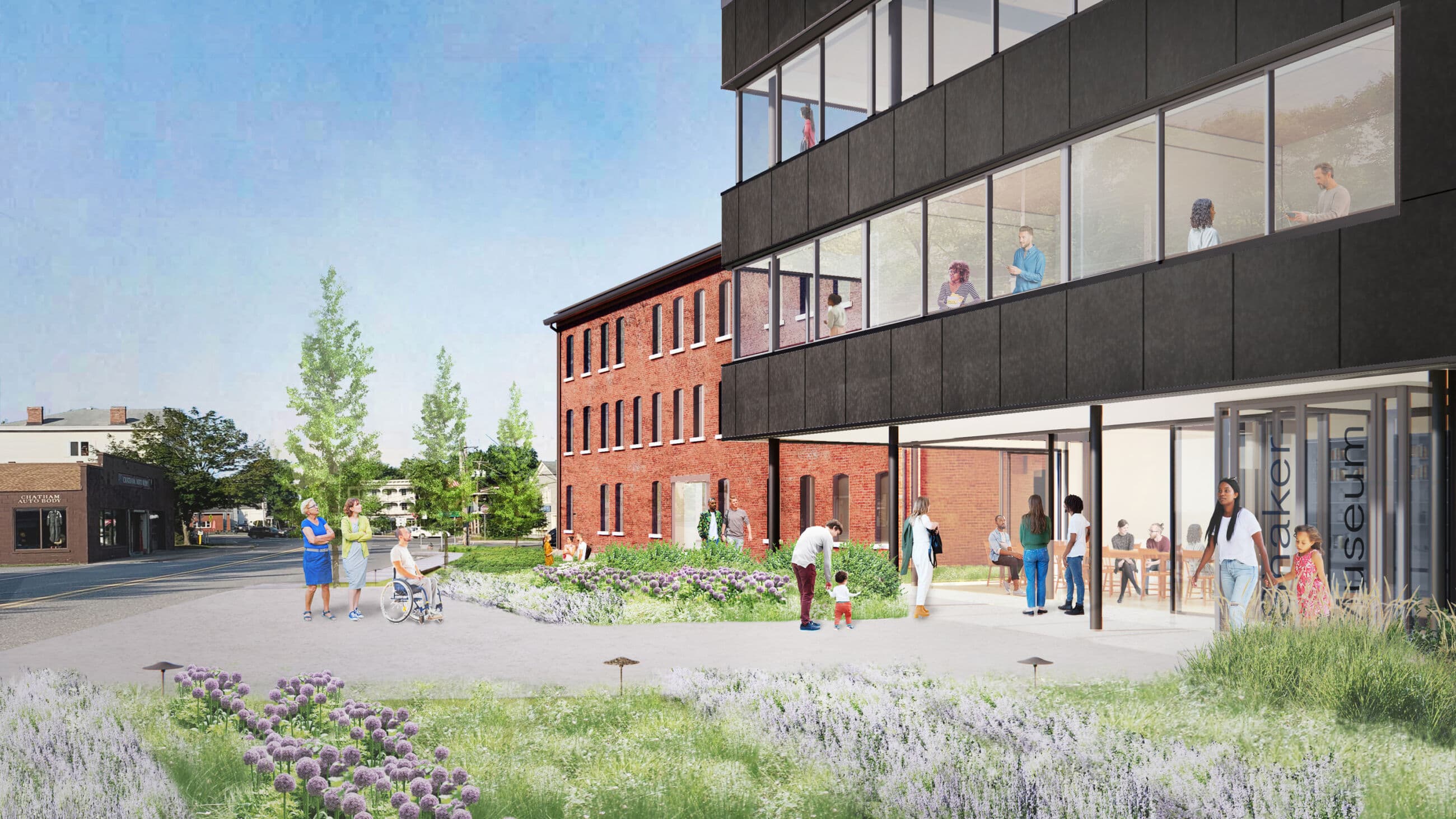 lookingtovillage facade rendering as