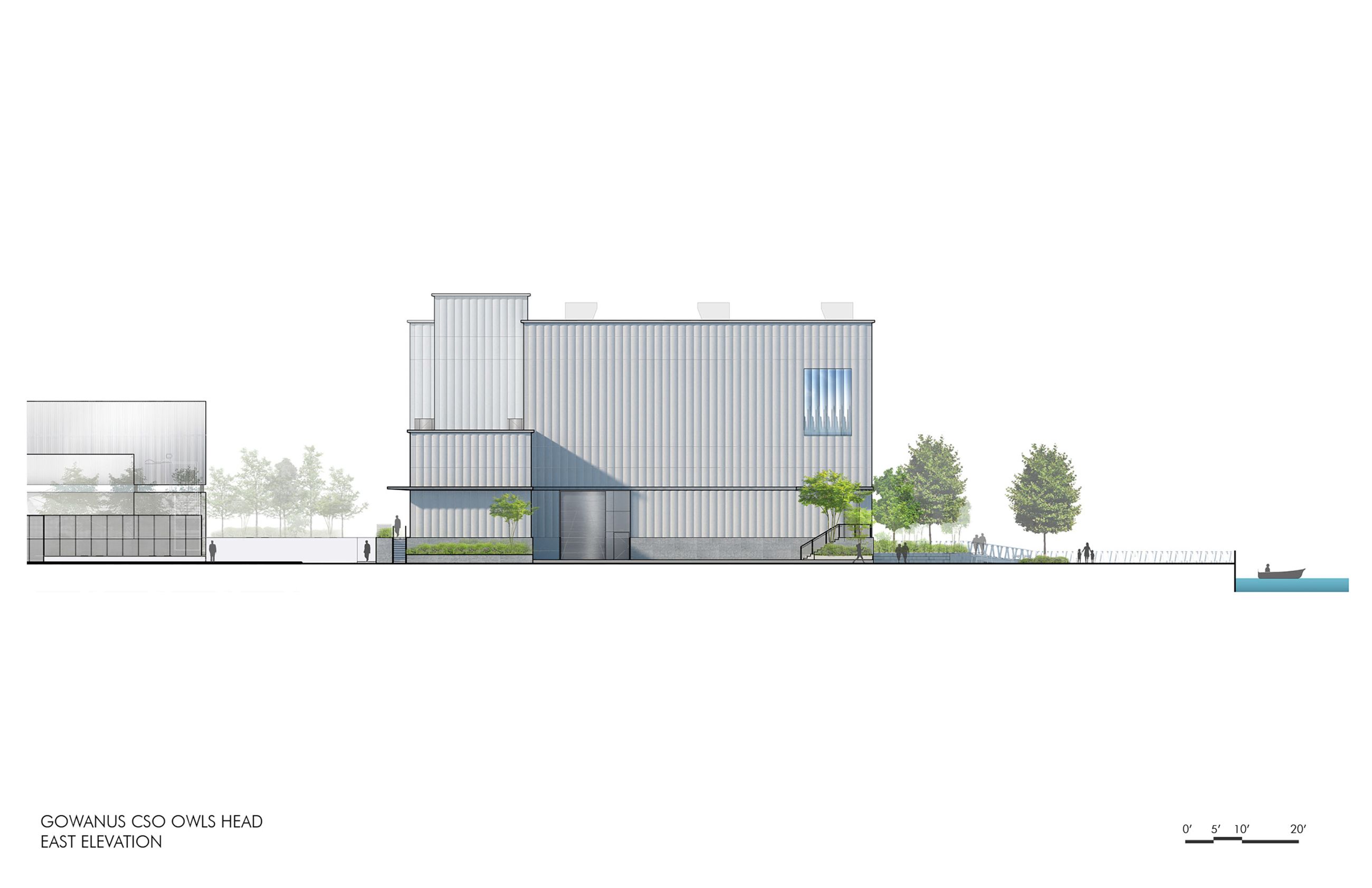Gowanus CSO Facility - Owls Head - Infrastructure - New York - Elevation East - Selldorf Architects