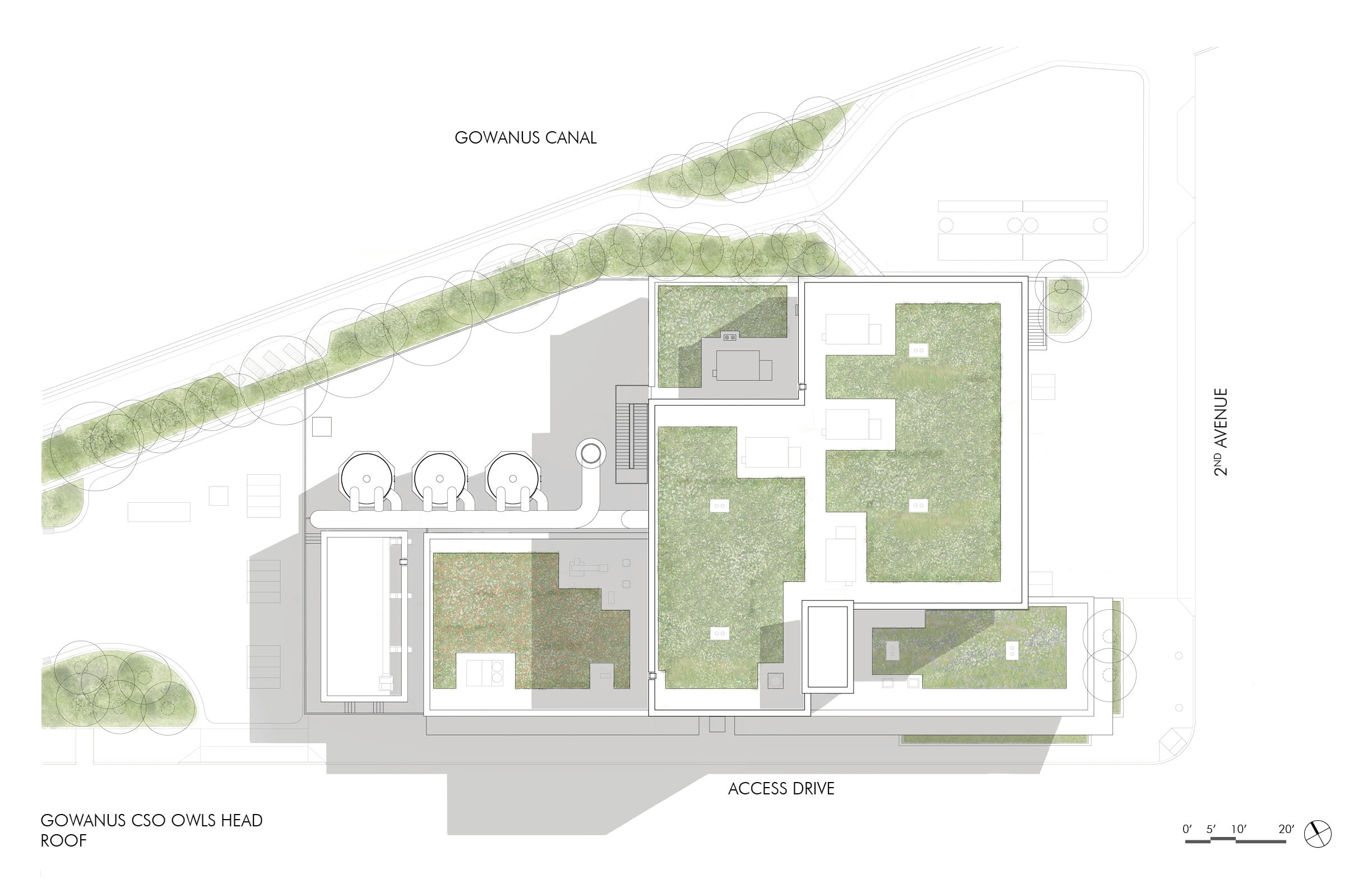 2115 cso owlshead plan 03 rooGowanus CSO Facility - Owls Head - Infrastructure - New York - Roof Plan - Selldorf Architectsf