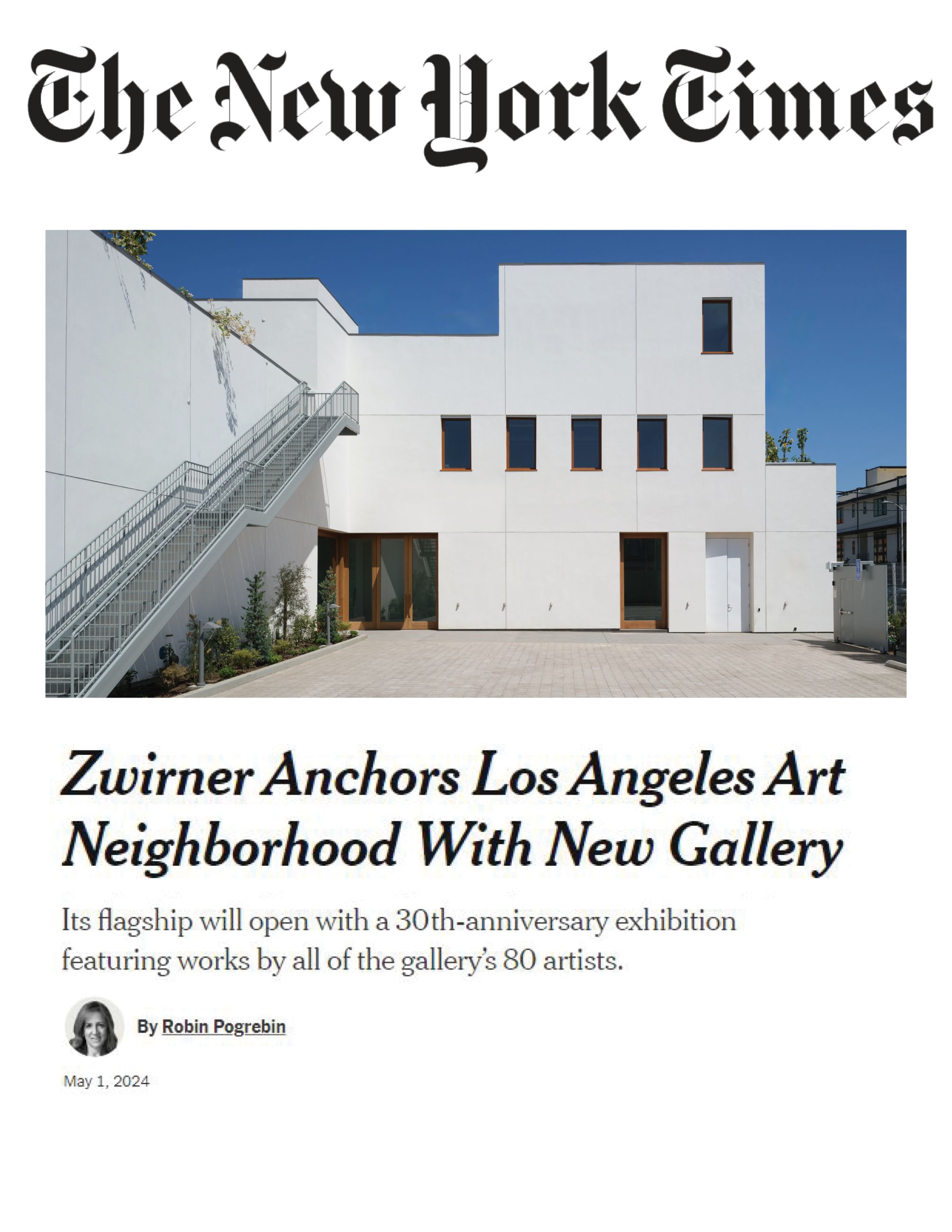 David Zwirner LA Selldorf New York Times