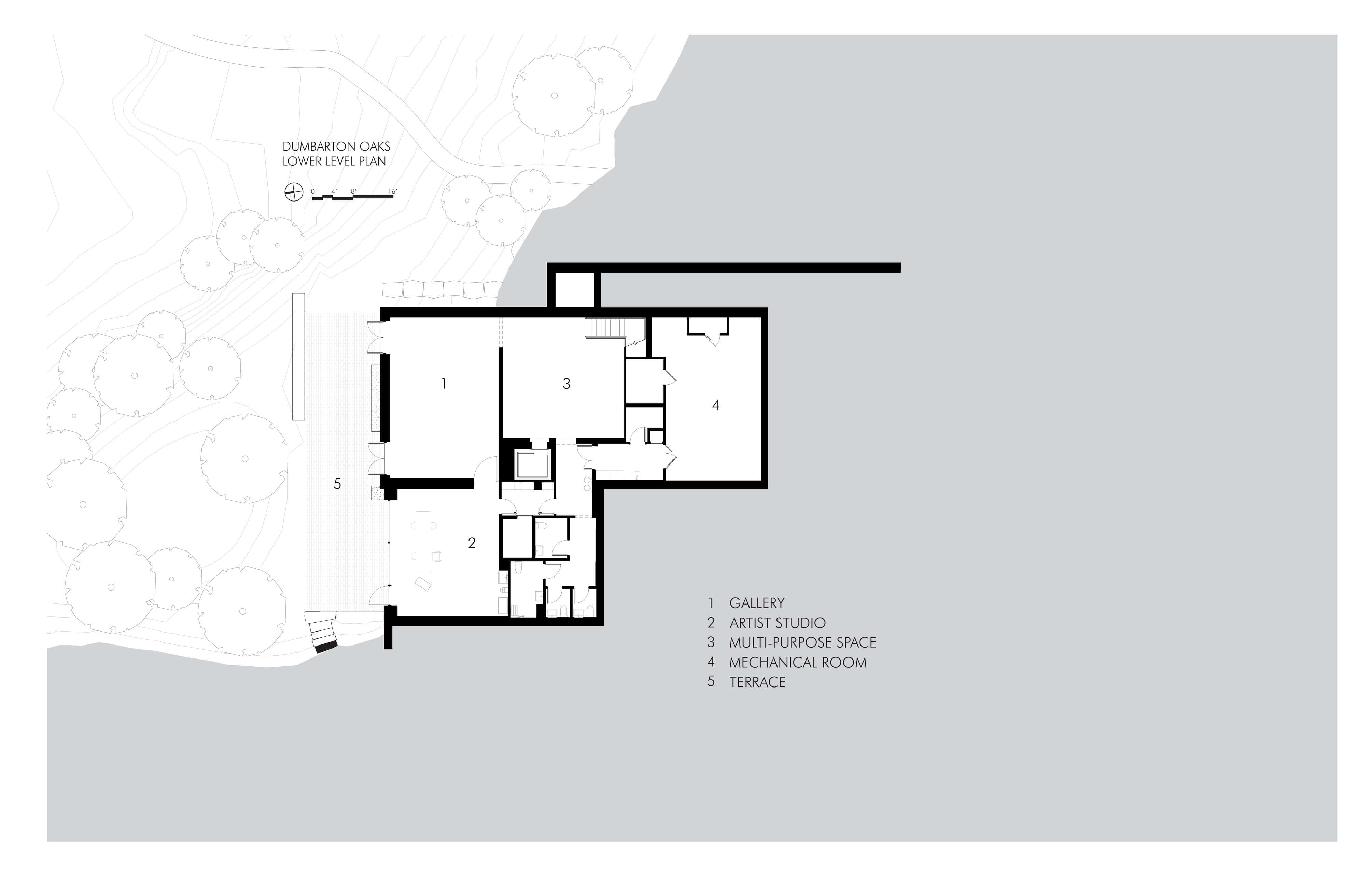 dumbarton oaks selldorf lowerlevel plan