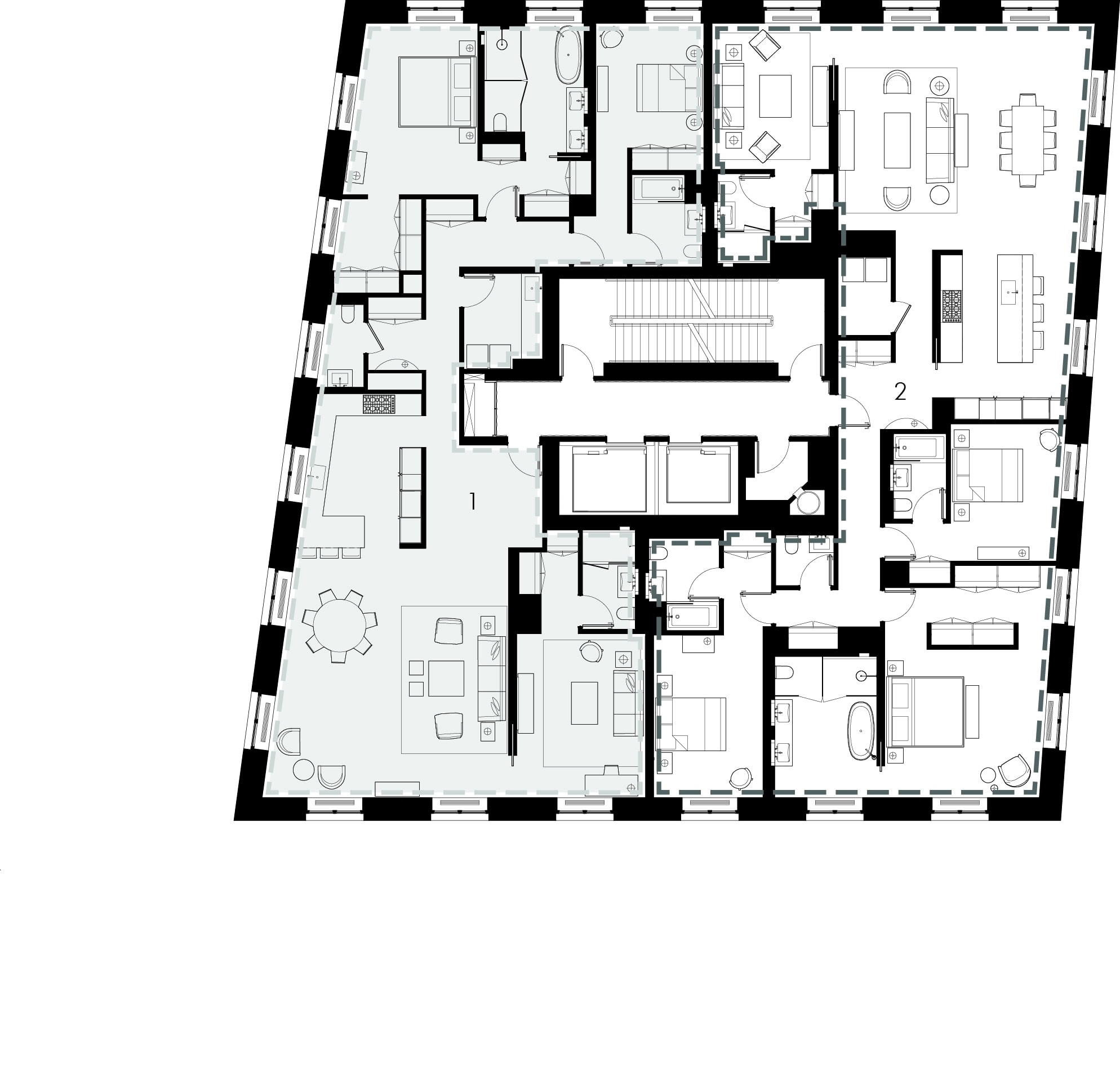 21 East 12th Street - 2 Unit Plan - Selldorf Architects - New York