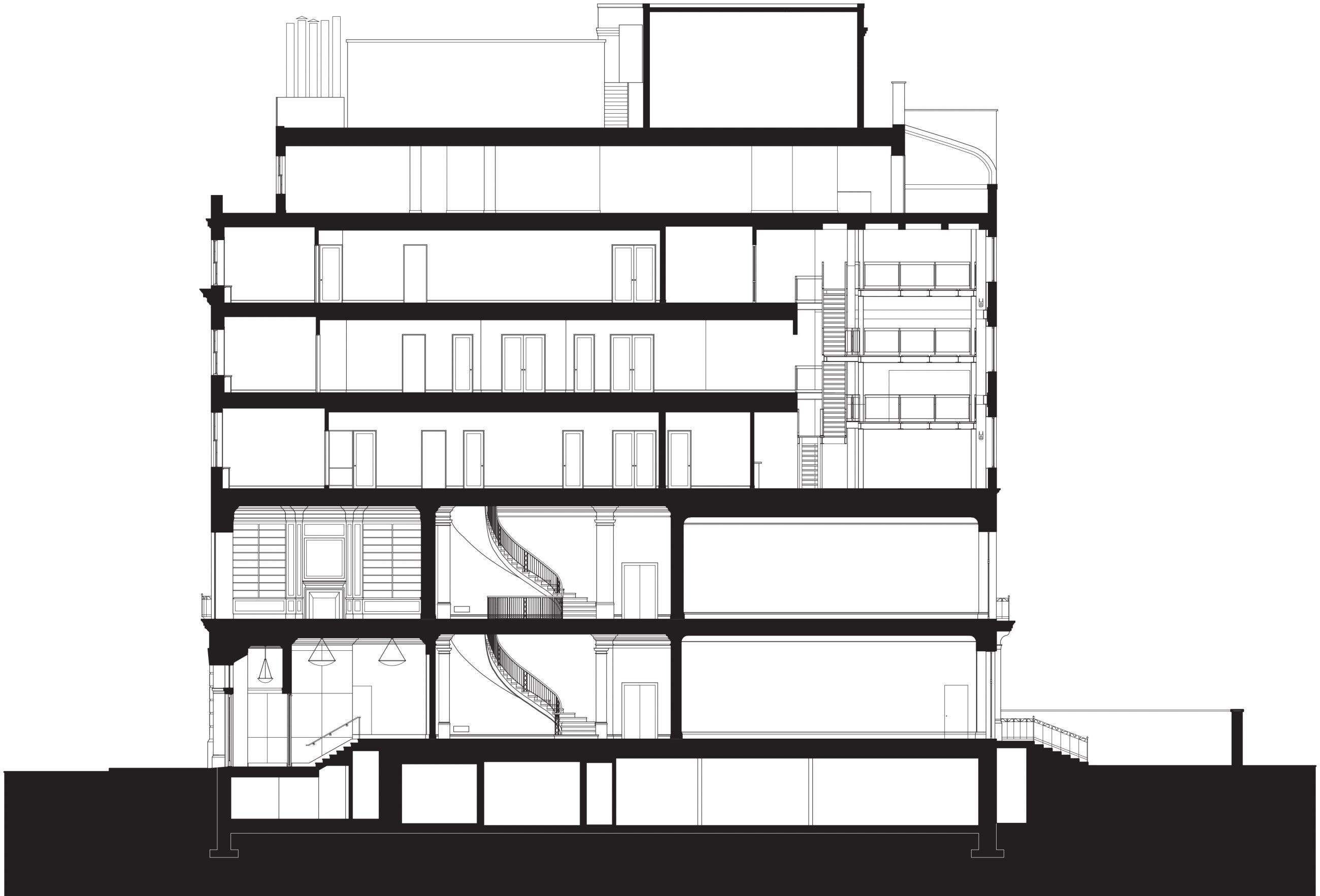 NYU Institute for the Study of the Ancient World - New York - Section - Selldorf Architects