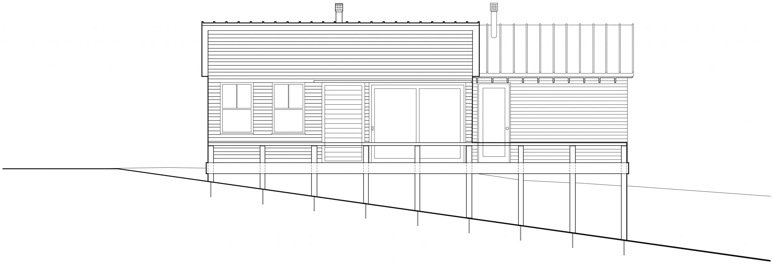 Artists' Cabin - Nova Scotia - Cabin Elevation - Selldorf Architects