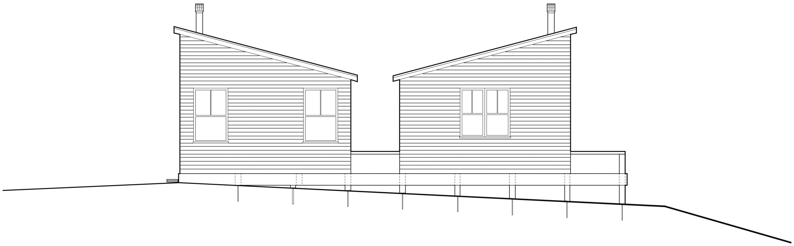Artists' Cabin - Nova Scotia - Cabin Elevation - Selldorf Architects