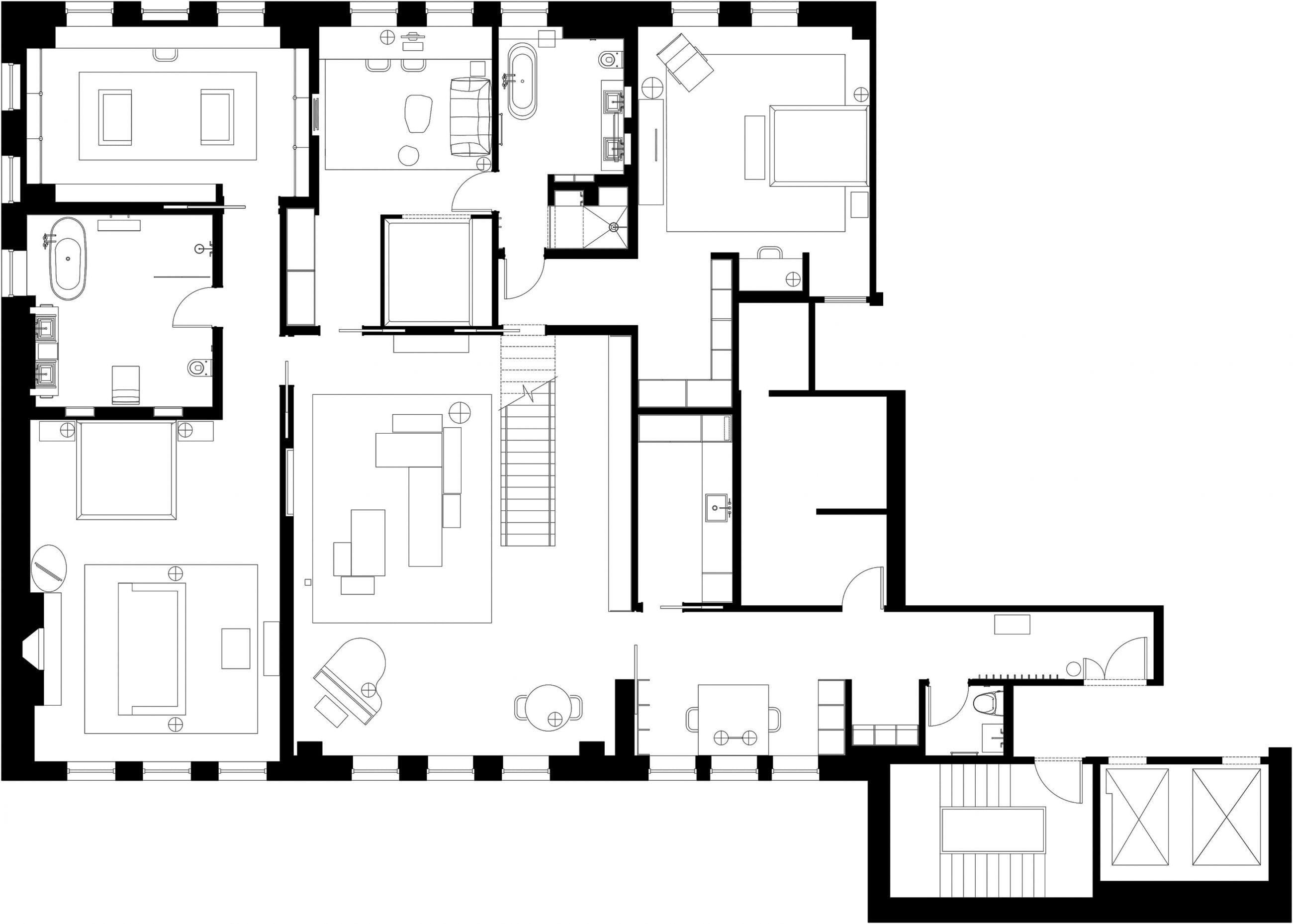 Chelsea Loft 23rd Street - New York - Plan - Selldorf Architects