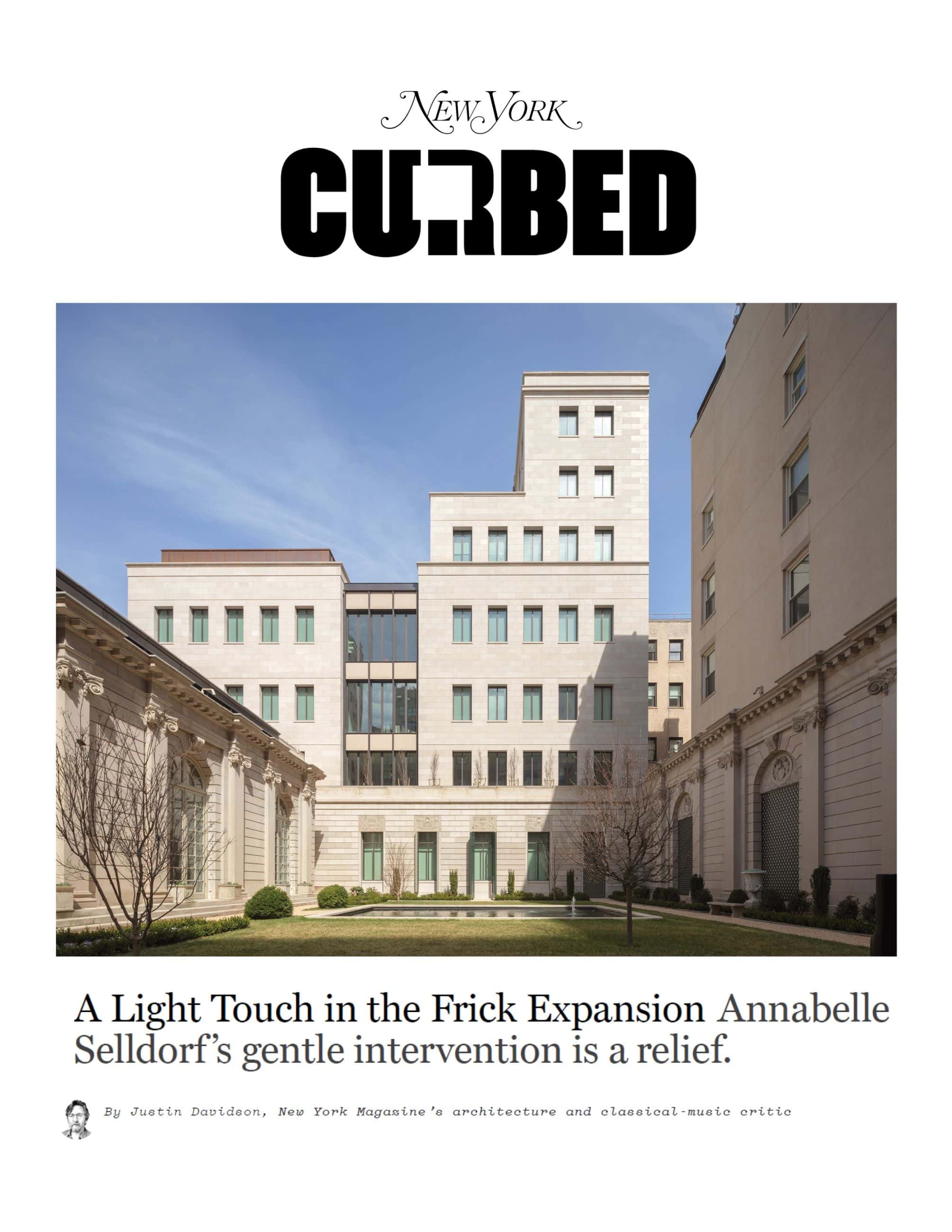 New York Mag Curbed - Frick Expansion by Justin Davidson