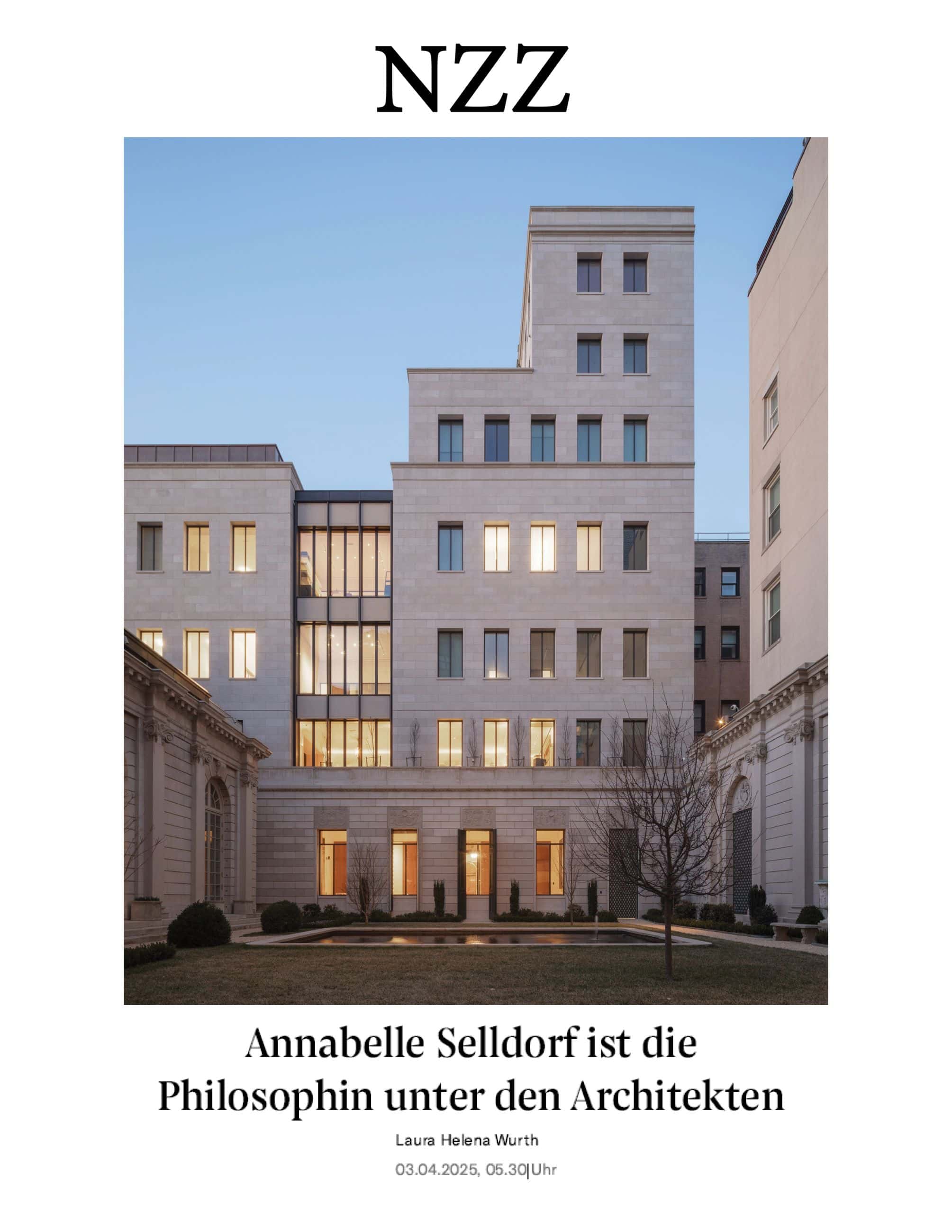 NZZ - Neue Zürcher Zeitung - Annabelle Selldorf